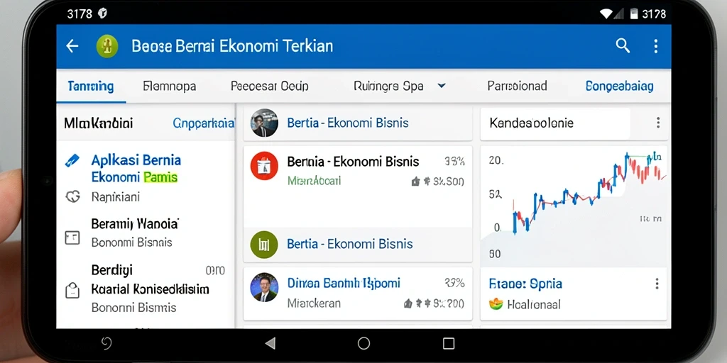 Tampilan antarmuka aplikasi 3178 untuk berita ekonomi.