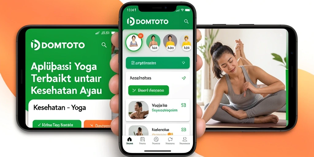 Antarmuka aplikasi DOMTOTO yang intuitif dan mudah digunakan untuk latihan Yoga.