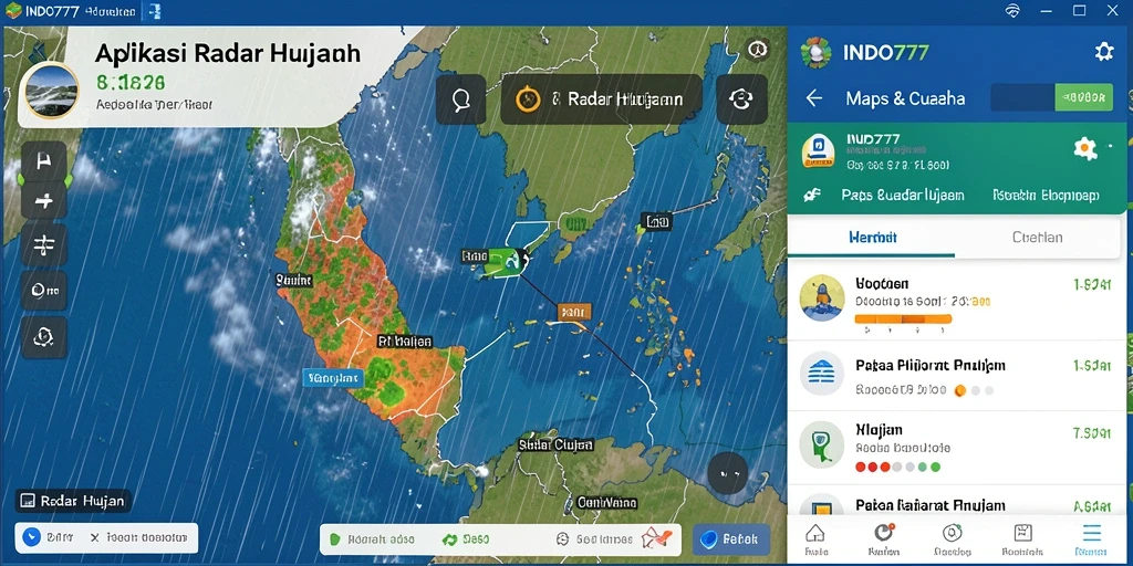 Tampilan antarmuka aplikasi Radar Hujan INDO777 yang informatif dan mudah dipahami.