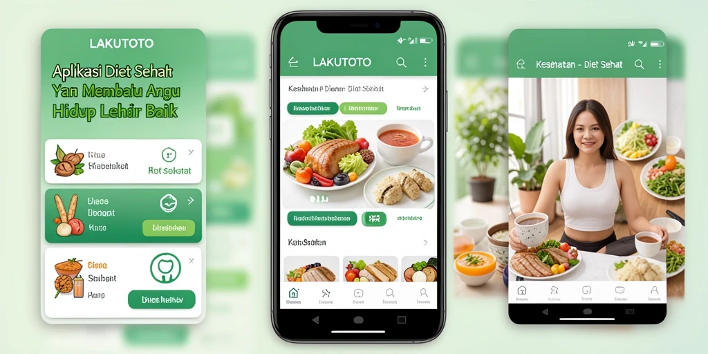 Screenshot antarmuka utama LAKUTOTO yang menampilkan fitur Diet Sehat.