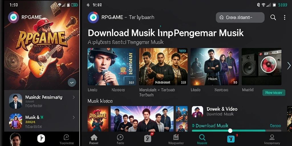 Tampilan antarmuka RPGAME yang user-friendly untuk Download Musik.