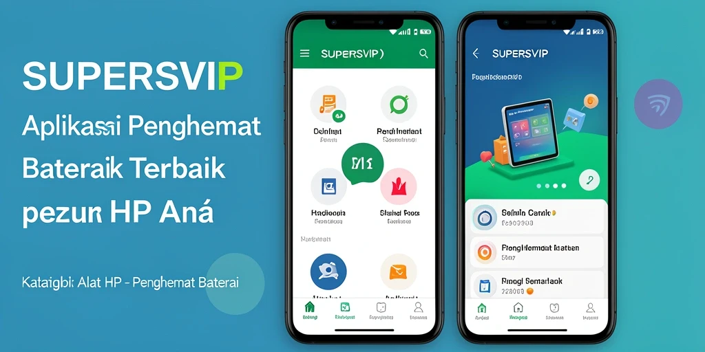 Antarmuka SUPERSVIP menunjukkan informasi baterai dan penghematan yang efektif.