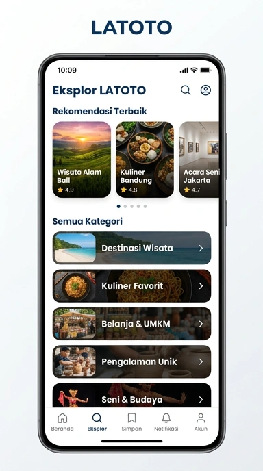 Tampilan katalog aplikasi latoto