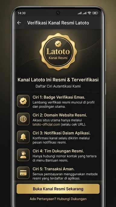 Tampilan kanal resmi latoto
